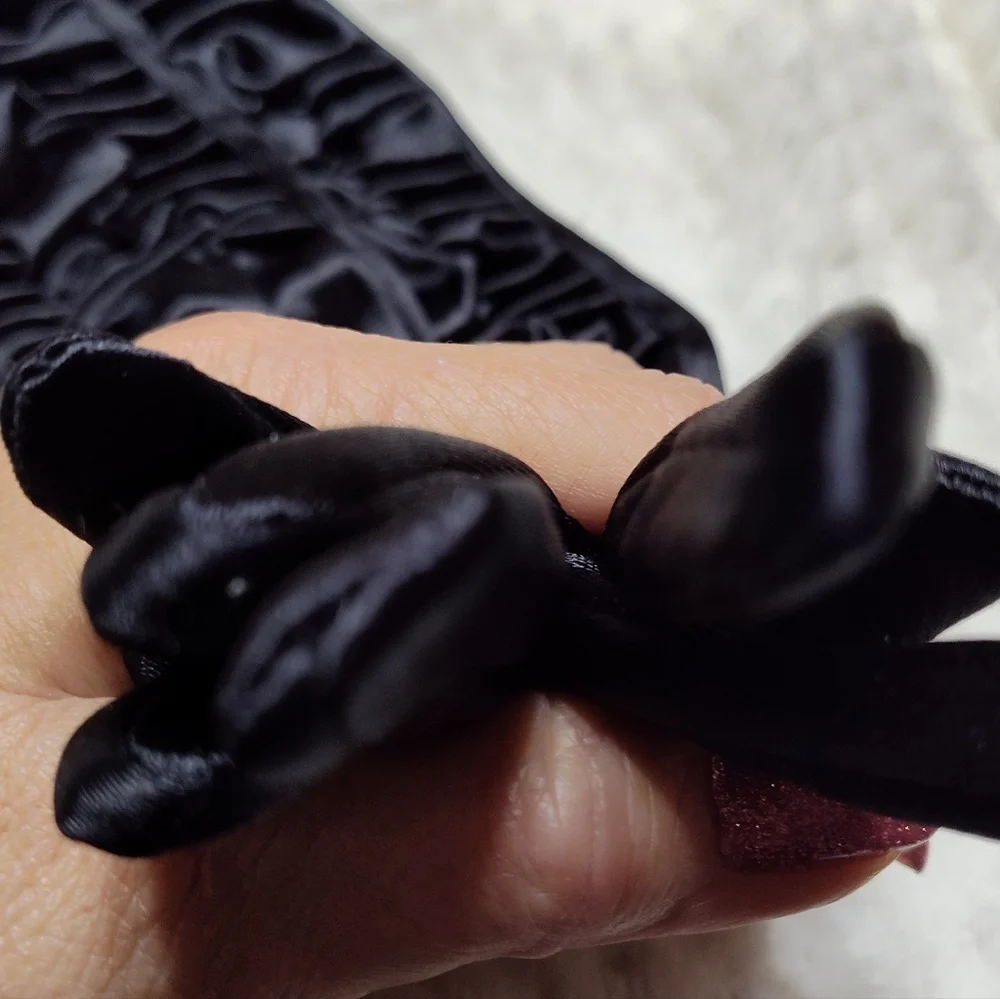Dillard's Long Formal Black Satin Gloves